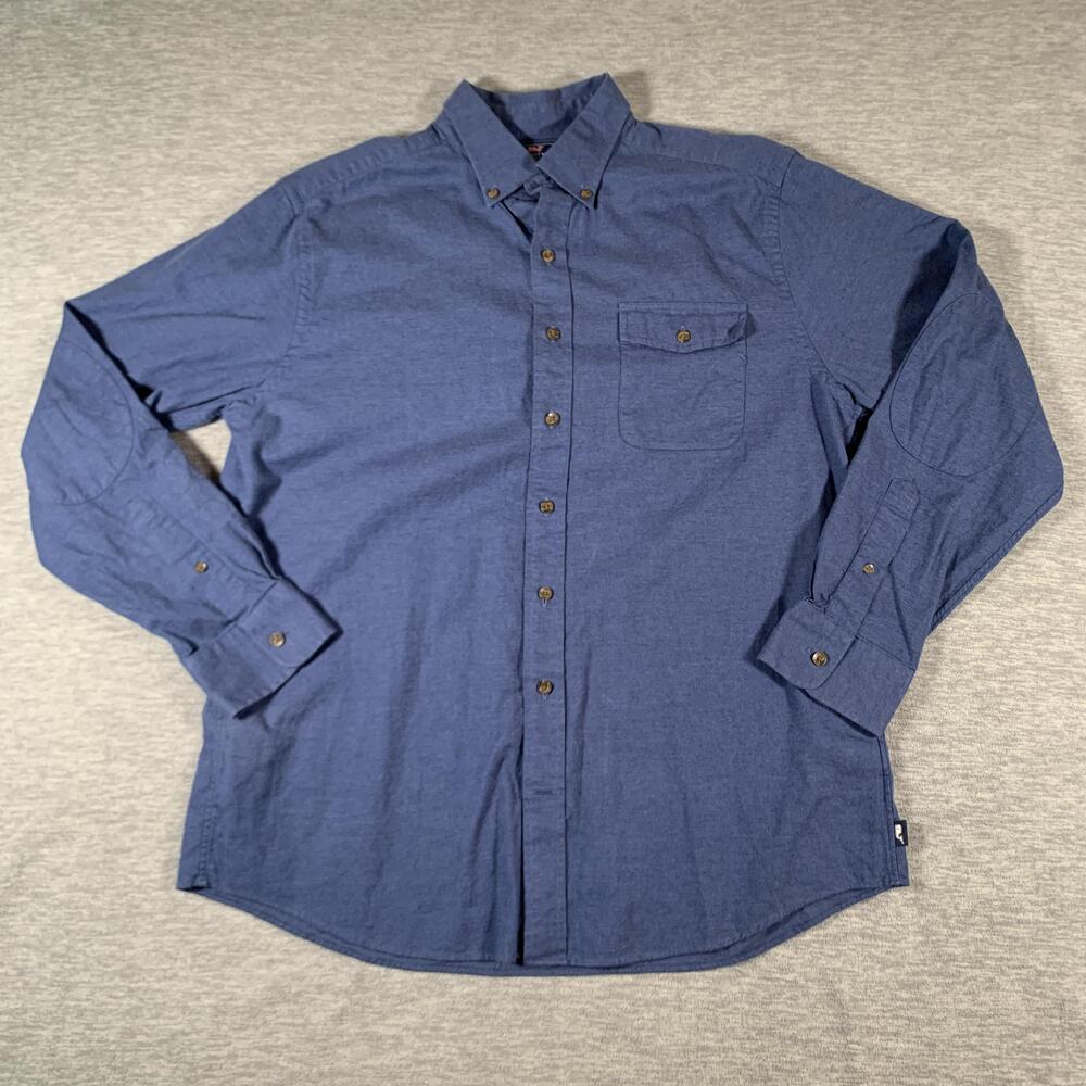Vineyard Vines Slim Fit Crosby Shirt Mens Large Blue Button Down Cotton Casual